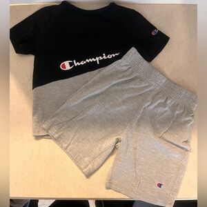Champion shirt and shorts size 5 boys